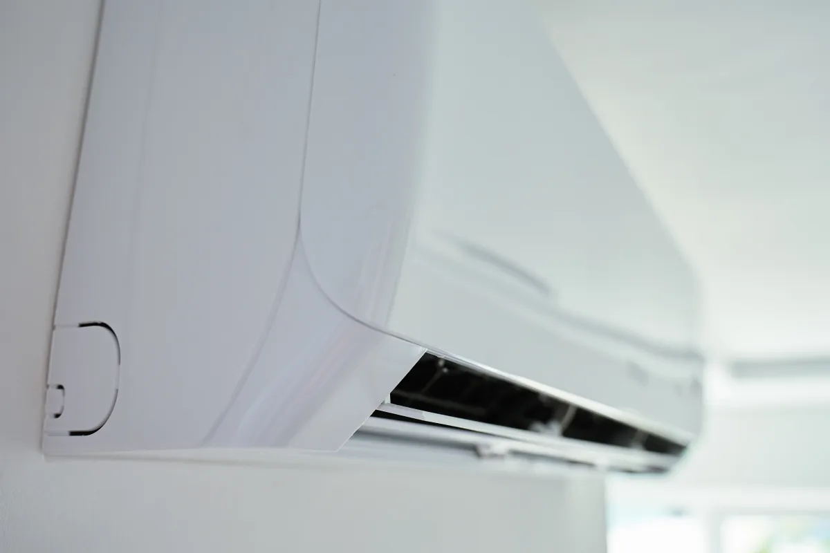 Modern white wall-mounted split-system air conditioner